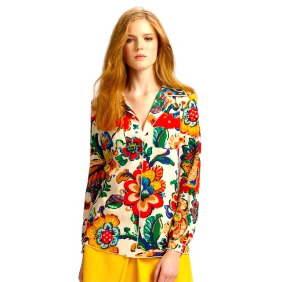 Tory Burch Tops Tory Burch Dalton Button Down Silk Blouse Milk Opal